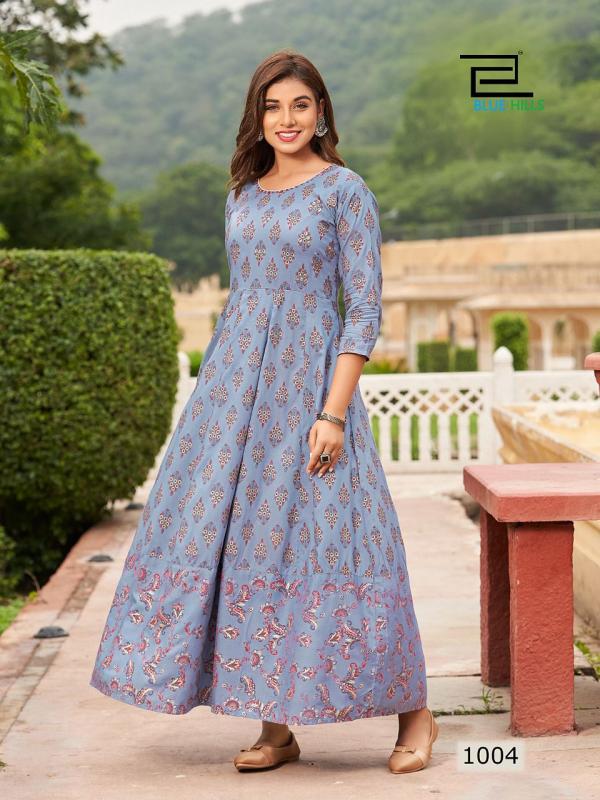 Blue Hills Rani 1 Festival Wear Long Rayon Designer Anarkali Kurti Collection